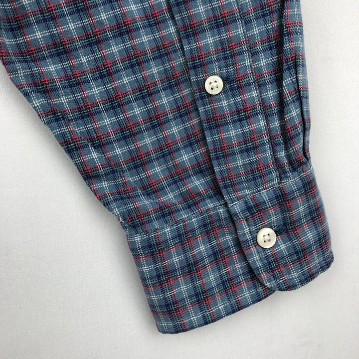 Ralph Lauren Classic Fit Long Sleeve Button Down Check Shirt, Men's Size L cotton Blue type light blue Vintage Second Hand
