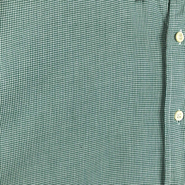 Ralph Lauren BLAKE Houndstooth Pattern Long-Sleeve Button-Down Check Shirt, Men's Size L (approx.) cotton green type Vintage Second Hand