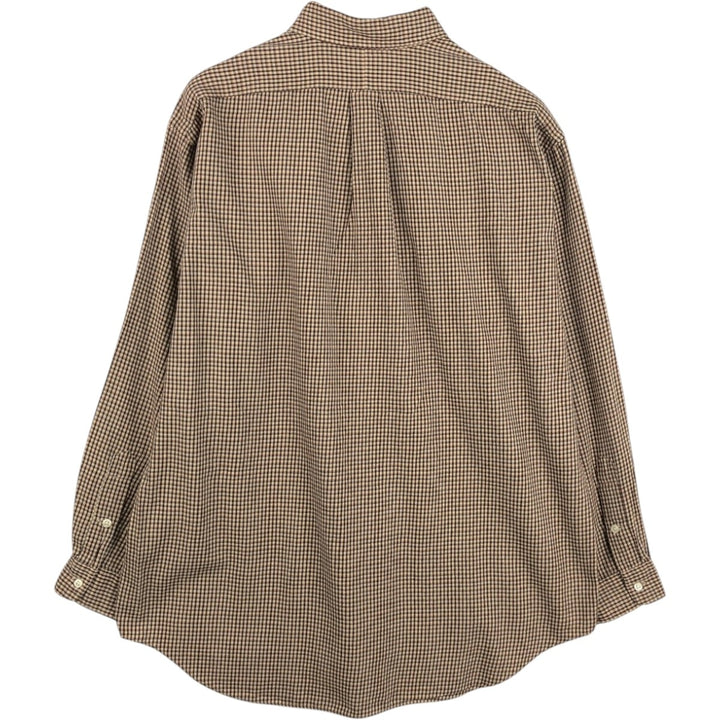 Ralph Lauren BLAKE long sleeve button down check shirt, men's size L cotton brown type Vintage Second Hand