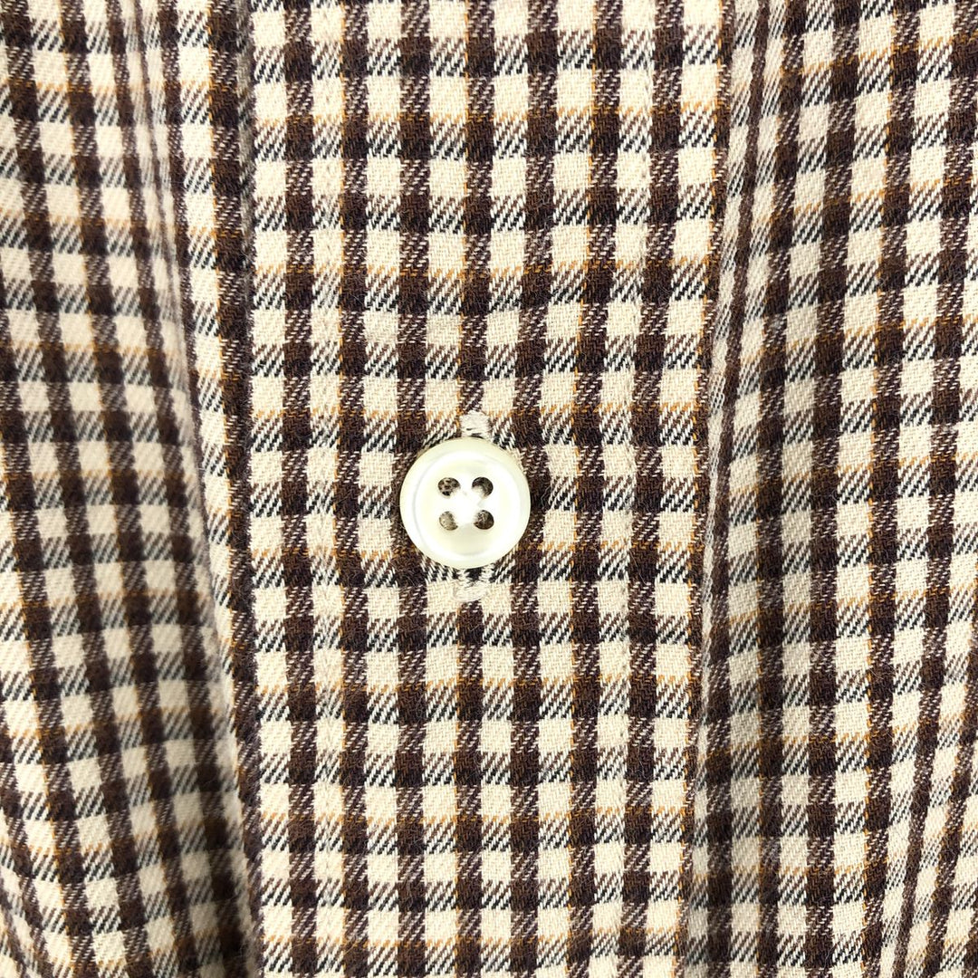 Ralph Lauren BLAKE long sleeve button down check shirt, men's size L cotton brown type Vintage Second Hand