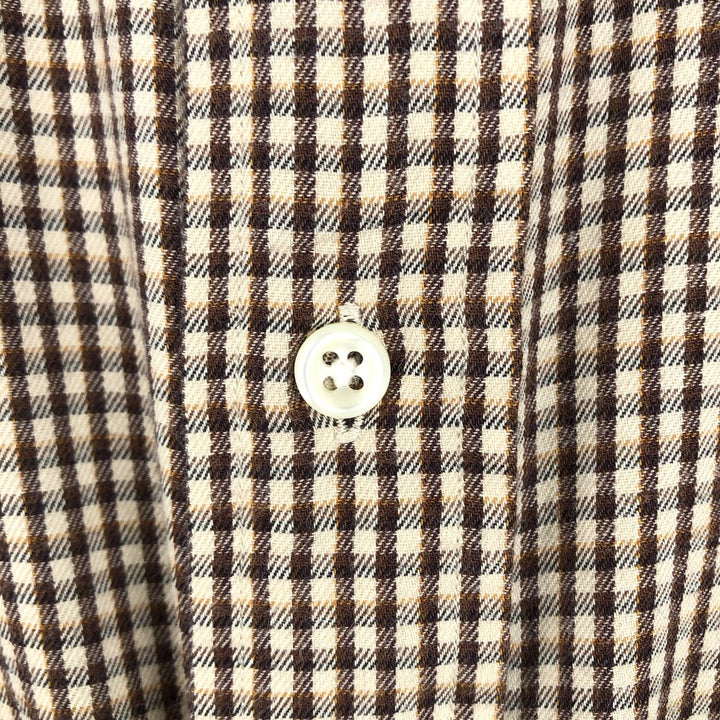 Ralph Lauren BLAKE long sleeve button down check shirt, men's size L cotton brown type Vintage Second Hand