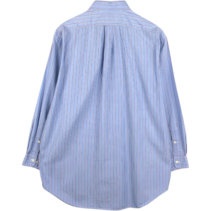 Ralph Lauren CLASSIC FIT Multi-Stripe Long-Sleeve Button-Down Stripe Shirt, Made in Indonesia, Men's Size XL (approx.) cotton blue type Vintage Second Hand