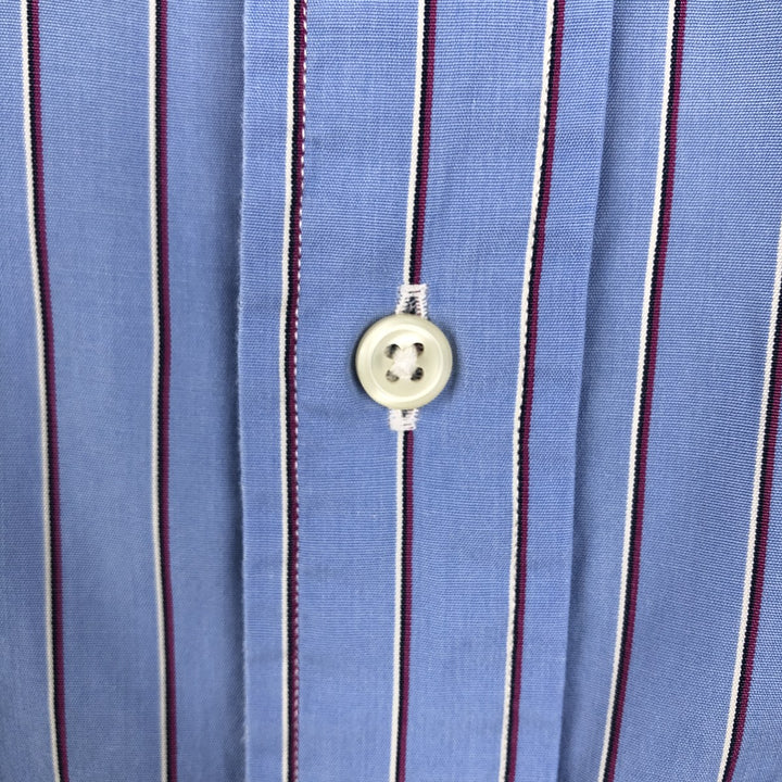 Ralph Lauren CLASSIC FIT Multi-Stripe Long-Sleeve Button-Down Stripe Shirt, Made in Indonesia, Men's Size XL (approx.) cotton blue type Vintage Second Hand