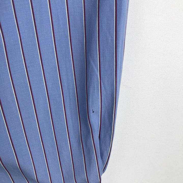Ralph Lauren CLASSIC FIT Multi-Stripe Long-Sleeve Button-Down Stripe Shirt, Made in Indonesia, Men's Size XL (approx.) cotton blue type Vintage Second Hand