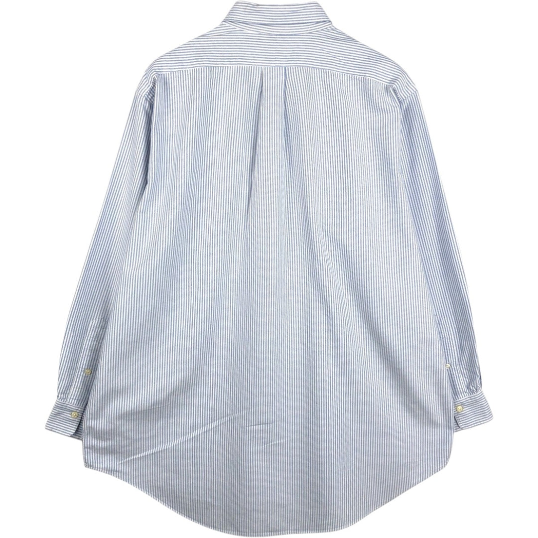 Ralph Lauren long sleeve button down striped shirt, men's XL size cotton white type Vintage Second Hand