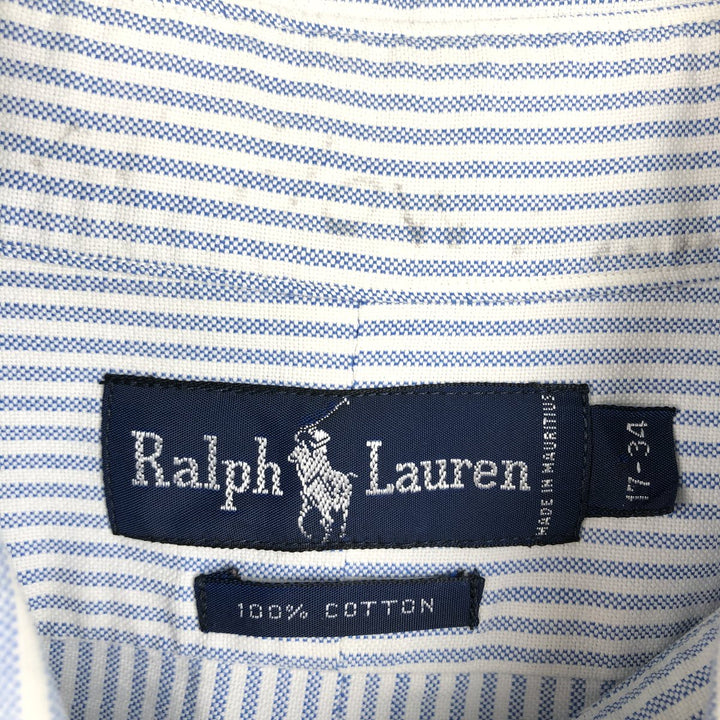 Ralph Lauren long sleeve button down striped shirt, men's XL size cotton white type Vintage Second Hand