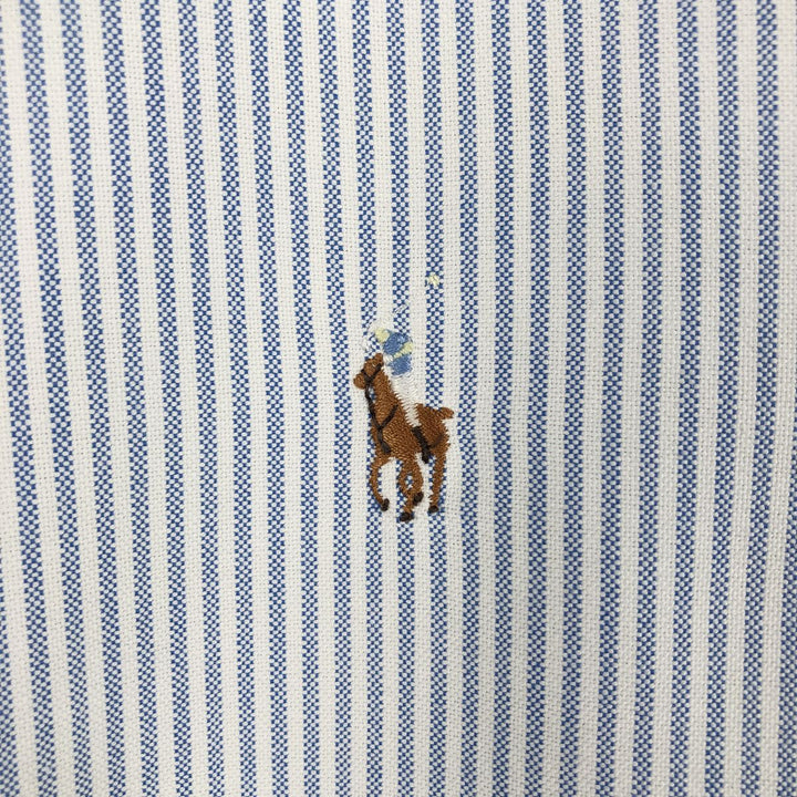 Ralph Lauren long sleeve button down striped shirt, men's XL size cotton white type Vintage Second Hand
