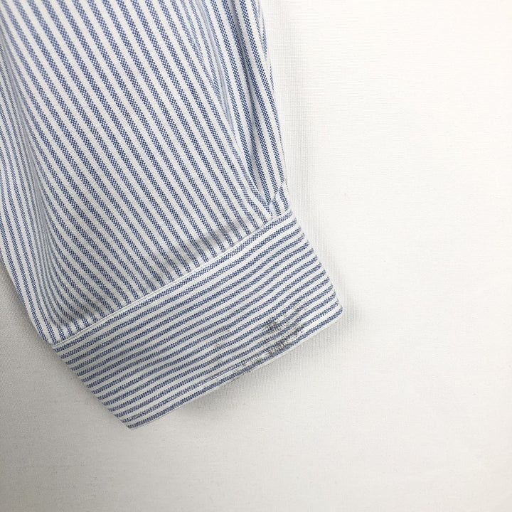 Ralph Lauren long sleeve button down striped shirt, men's XL size cotton white type Vintage Second Hand