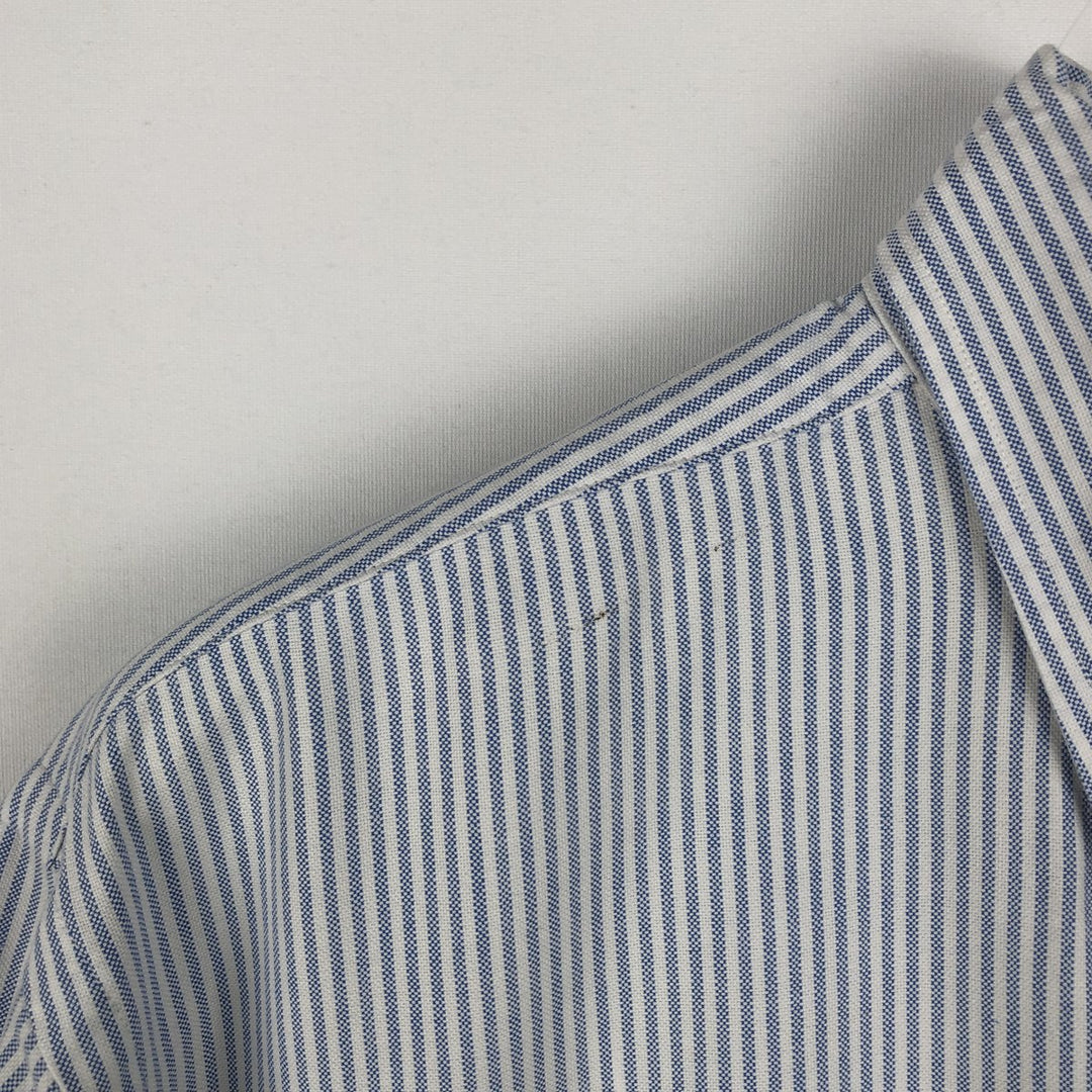 Ralph Lauren long sleeve button down striped shirt, men's XL size cotton white type Vintage Second Hand