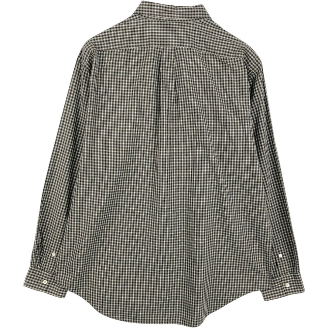 Ralph Lauren POLO JEANS COMPANY Long-Sleeve Button-Down Check Shirt, Men's Size L (approx.) cotton Khaki type brown Vintage Second Hand