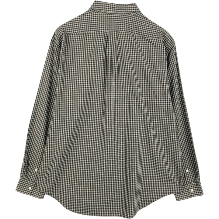 Ralph Lauren POLO JEANS COMPANY Long-Sleeve Button-Down Check Shirt, Men's Size L (approx.) cotton Khaki type brown Vintage Second Hand