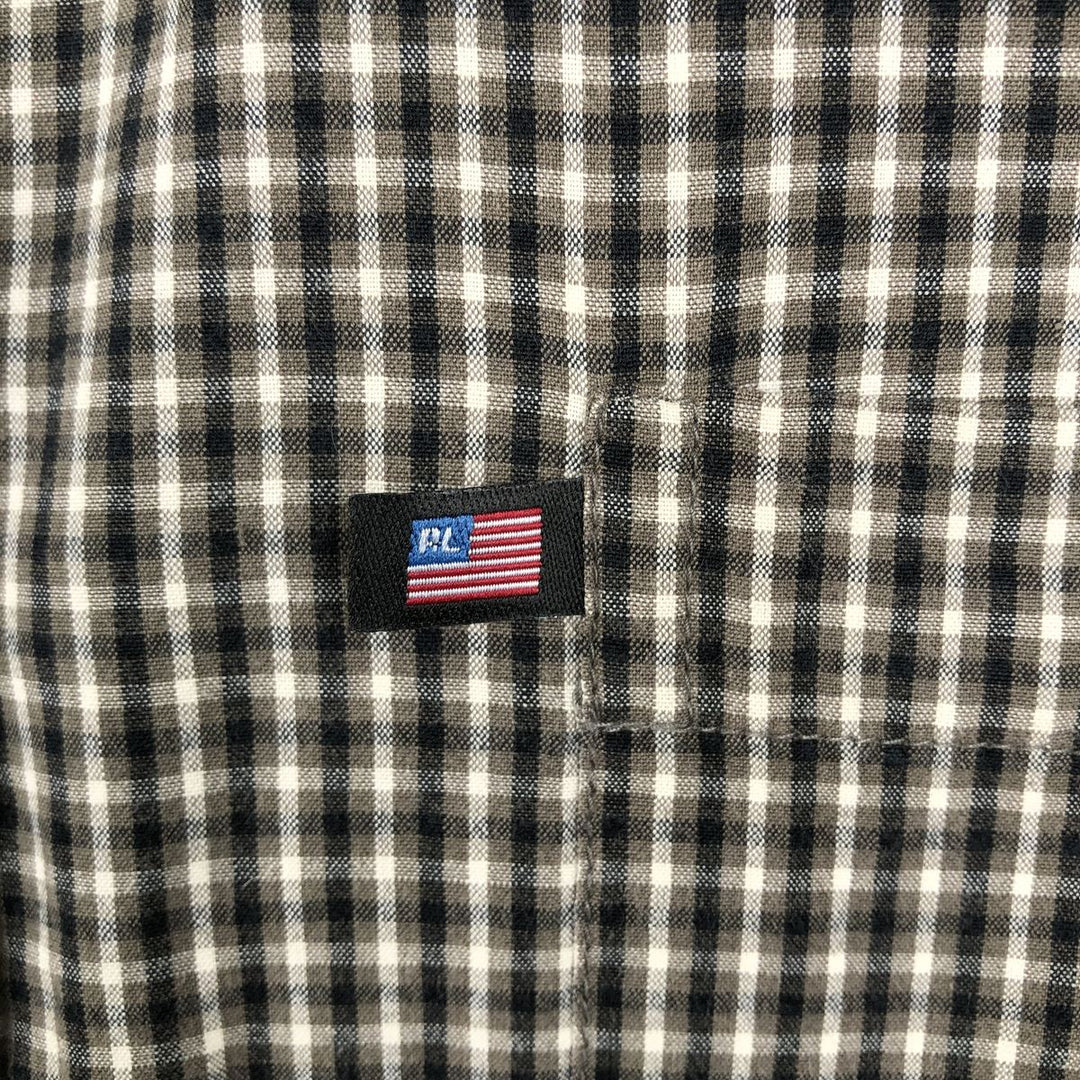 Ralph Lauren POLO JEANS COMPANY Long-Sleeve Button-Down Check Shirt, Men's Size L (approx.) cotton Khaki type brown Vintage Second Hand