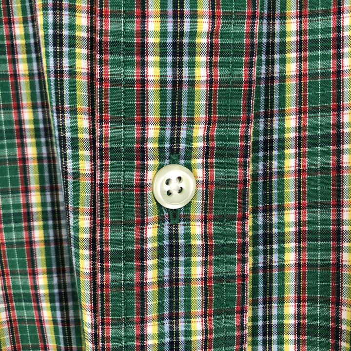 Ralph Lauren BLAKE long sleeve button down check shirt, men's size L cotton green type Vintage Second Hand