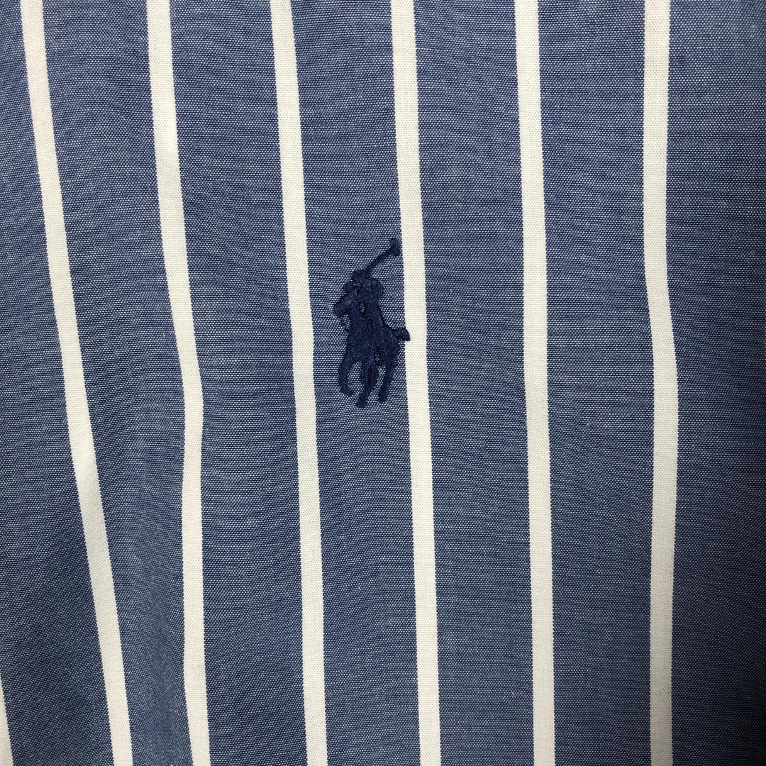 90'S Ralph Lauren BLAKE Long-Sleeve Button-Down Striped Shirt, Men's Size M (approx.), Vintage Button-Down unclear blue type Vintage Second Hand