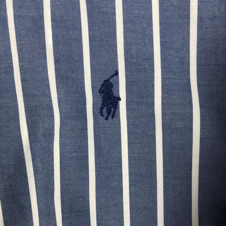 90'S Ralph Lauren BLAKE Long-Sleeve Button-Down Striped Shirt, Men's Size M (approx.), Vintage Button-Down unclear blue type Vintage Second Hand