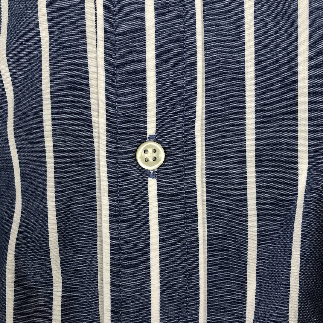 90'S Ralph Lauren BLAKE Long-Sleeve Button-Down Striped Shirt, Men's Size M (approx.), Vintage Button-Down unclear blue type Vintage Second Hand