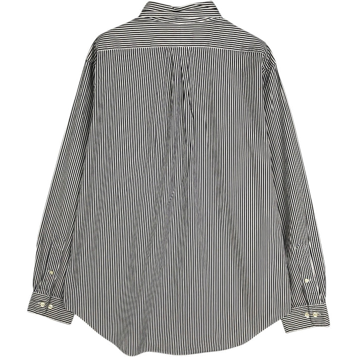 90'S Ralph Lauren CLASSIC FIT Long-Sleeve Button-Down Striped Shirt, Men's Size L (approx.), Vintage Button-Down Shirt cotton white type Vintage Second Hand