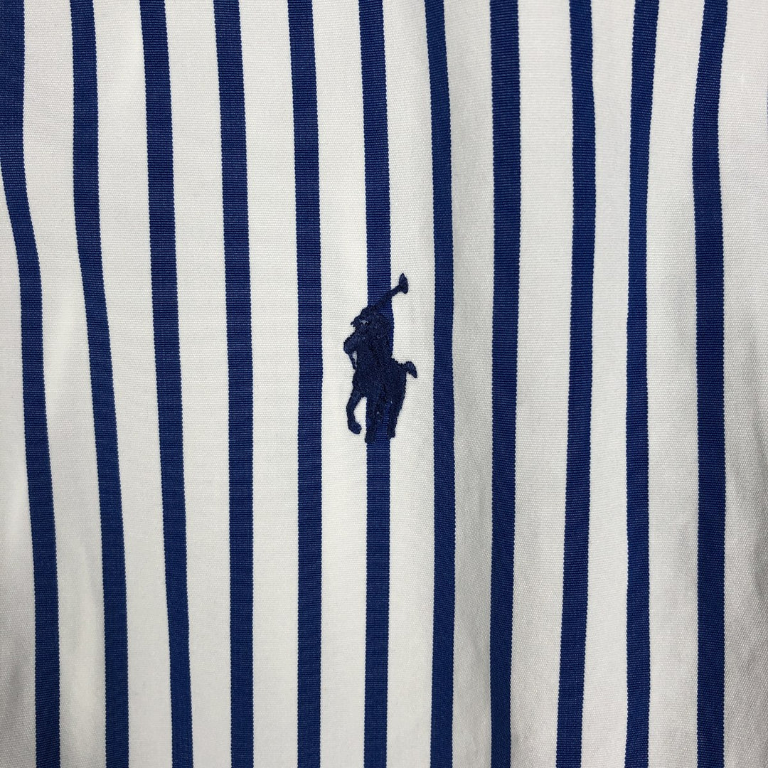 90'S Ralph Lauren CLASSIC FIT Long-Sleeve Button-Down Striped Shirt, Men's Size L (approx.), Vintage Button-Down Shirt cotton white type Vintage Second Hand