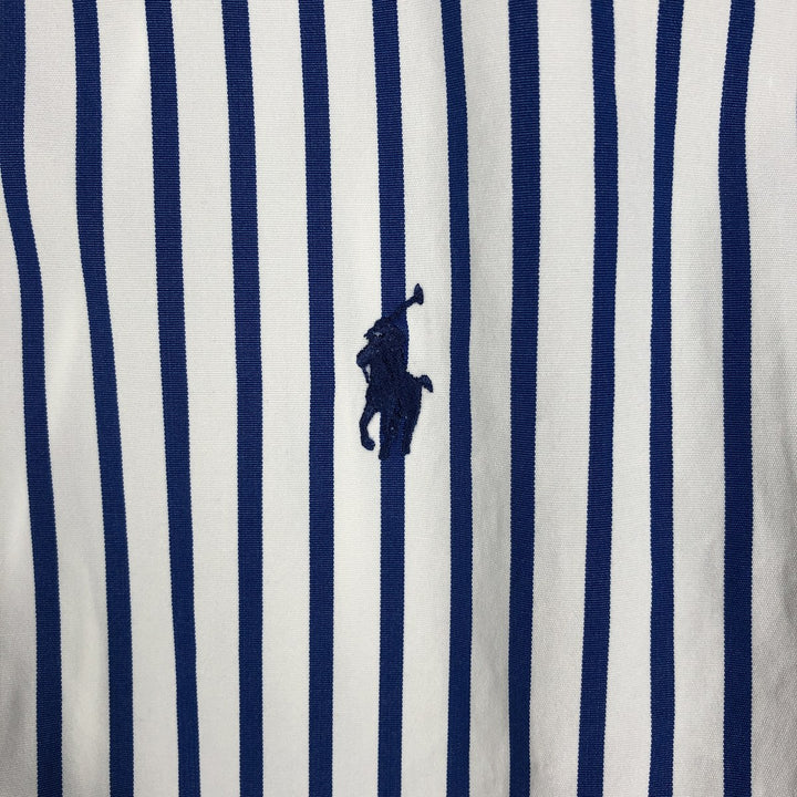 90'S Ralph Lauren CLASSIC FIT Long-Sleeve Button-Down Striped Shirt, Men's Size L (approx.), Vintage Button-Down Shirt cotton white type Vintage Second Hand