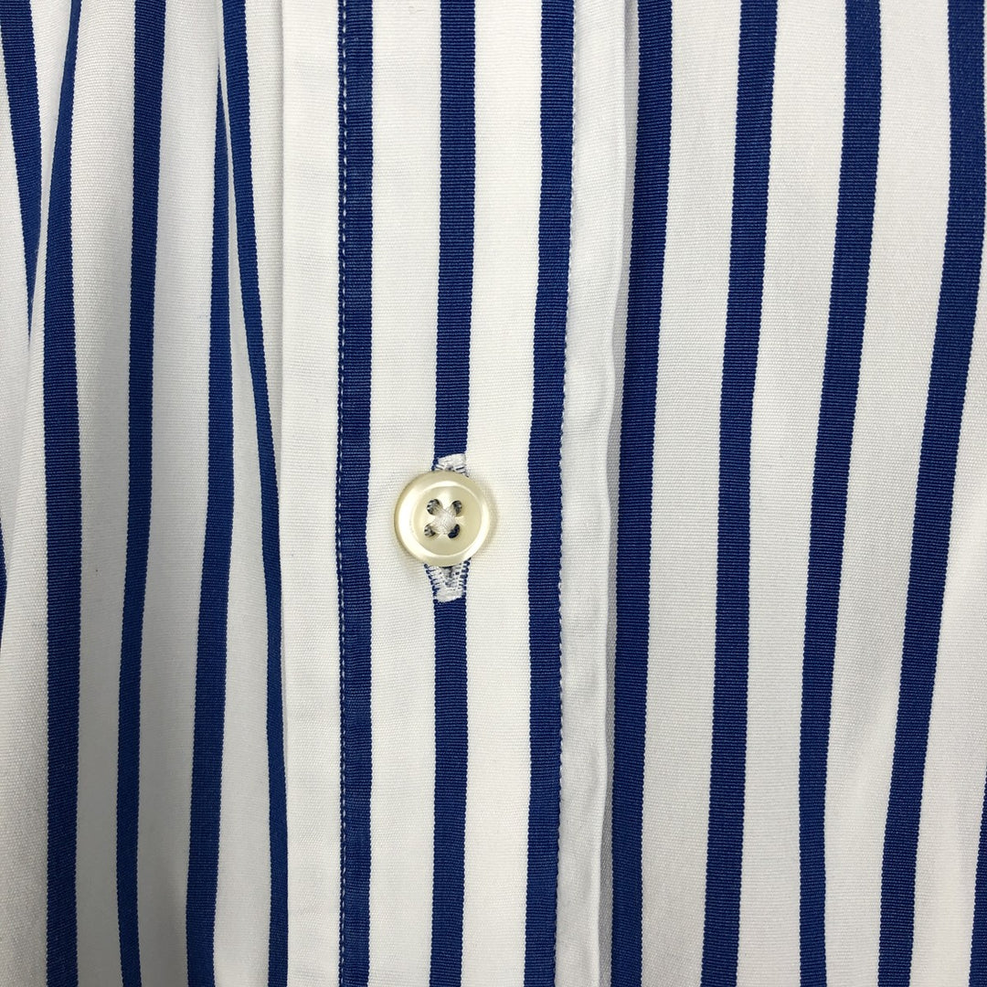 90'S Ralph Lauren CLASSIC FIT Long-Sleeve Button-Down Striped Shirt, Men's Size L (approx.), Vintage Button-Down Shirt cotton white type Vintage Second Hand