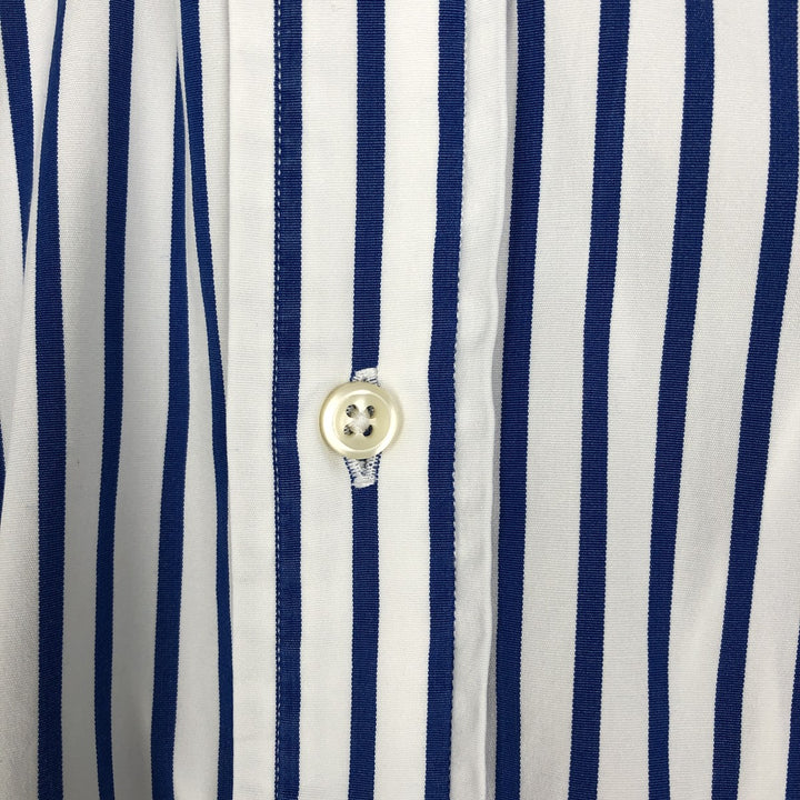 90'S Ralph Lauren CLASSIC FIT Long-Sleeve Button-Down Striped Shirt, Men's Size L (approx.), Vintage Button-Down Shirt cotton white type Vintage Second Hand