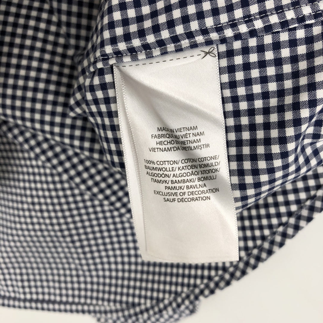 2000'S Ralph Lauren Long-Sleeve Button-Down Check Shirt, Men's Size L (approx.) cotton black type Vintage Second Hand