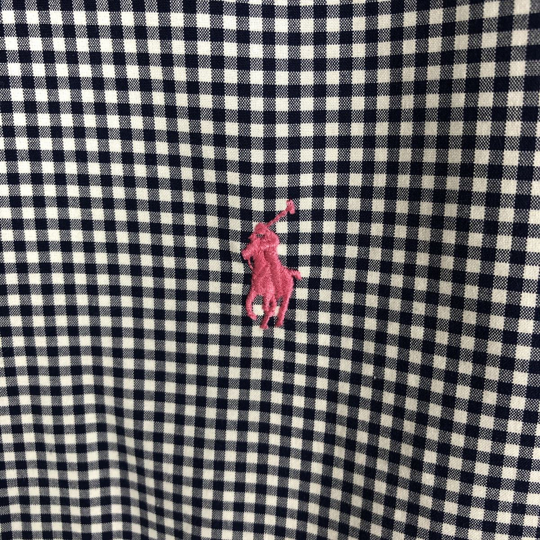 2000'S Ralph Lauren Long-Sleeve Button-Down Check Shirt, Men's Size L (approx.) cotton black type Vintage Second Hand