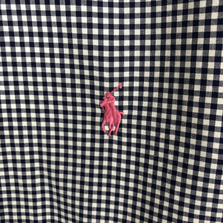 2000'S Ralph Lauren Long-Sleeve Button-Down Check Shirt, Men's Size L (approx.) cotton black type Vintage Second Hand