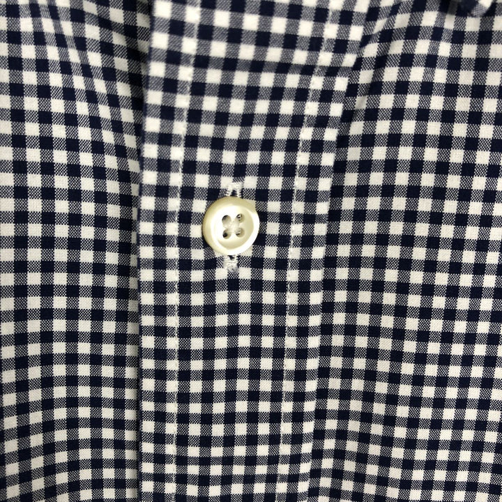 2000'S Ralph Lauren Long-Sleeve Button-Down Check Shirt, Men's Size L (approx.) cotton black type Vintage Second Hand