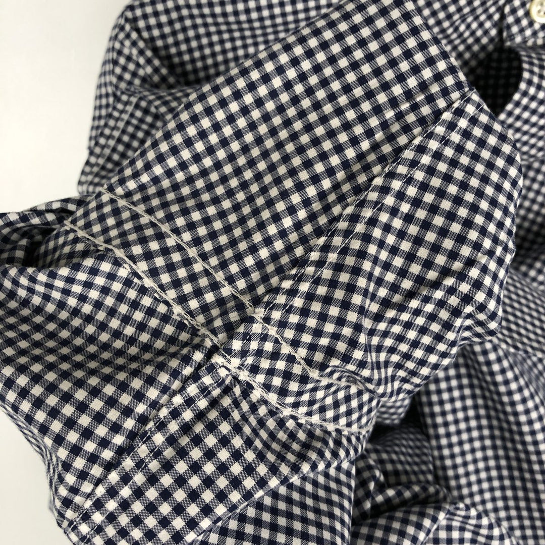 2000'S Ralph Lauren Long-Sleeve Button-Down Check Shirt, Men's Size L (approx.) cotton black type Vintage Second Hand