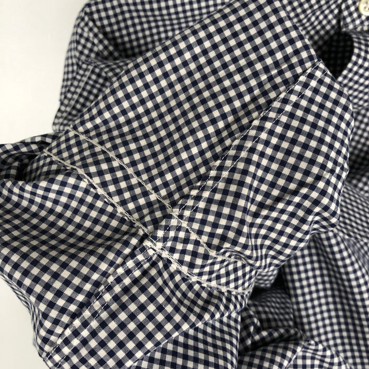 2000'S Ralph Lauren Long-Sleeve Button-Down Check Shirt, Men's Size L (approx.) cotton black type Vintage Second Hand