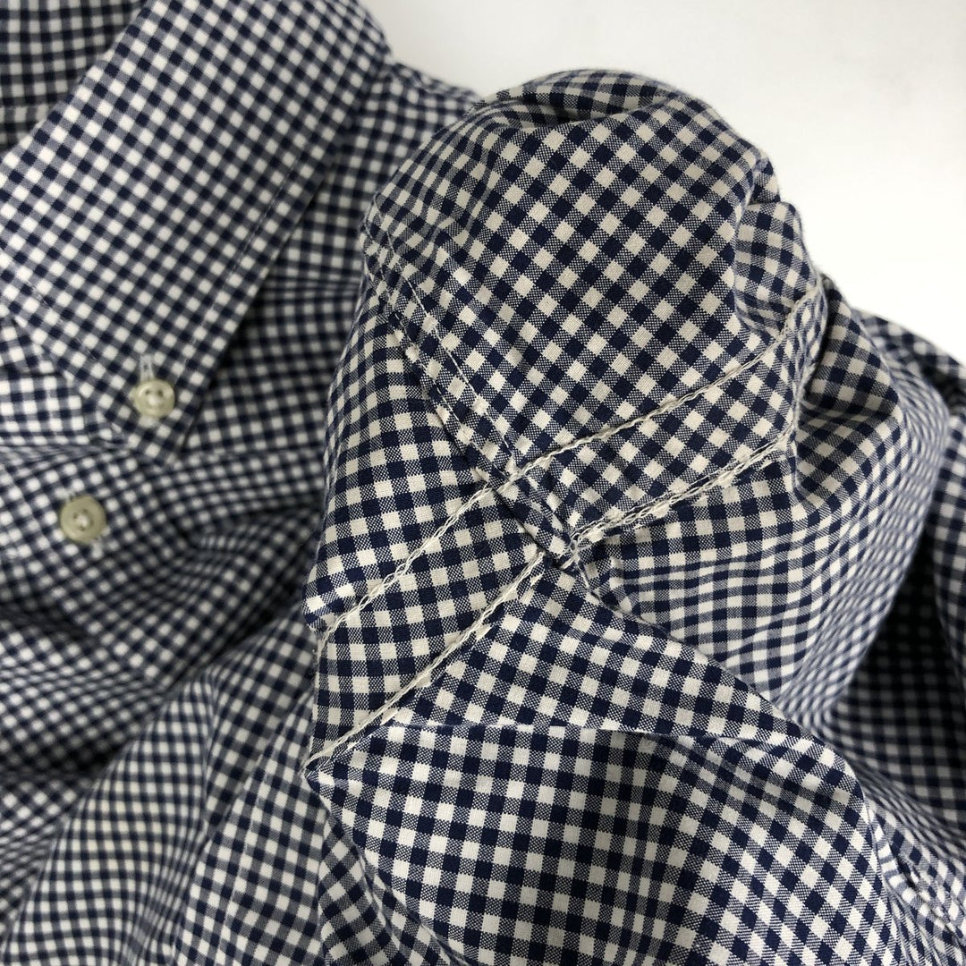 2000'S Ralph Lauren Long-Sleeve Button-Down Check Shirt, Men's Size L (approx.) cotton black type Vintage Second Hand