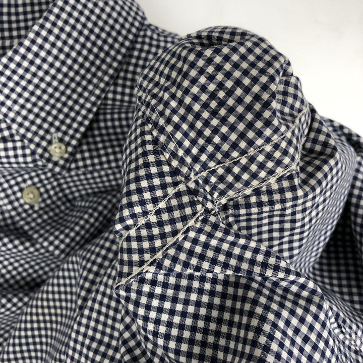2000'S Ralph Lauren Long-Sleeve Button-Down Check Shirt, Men's Size L (approx.) cotton black type Vintage Second Hand