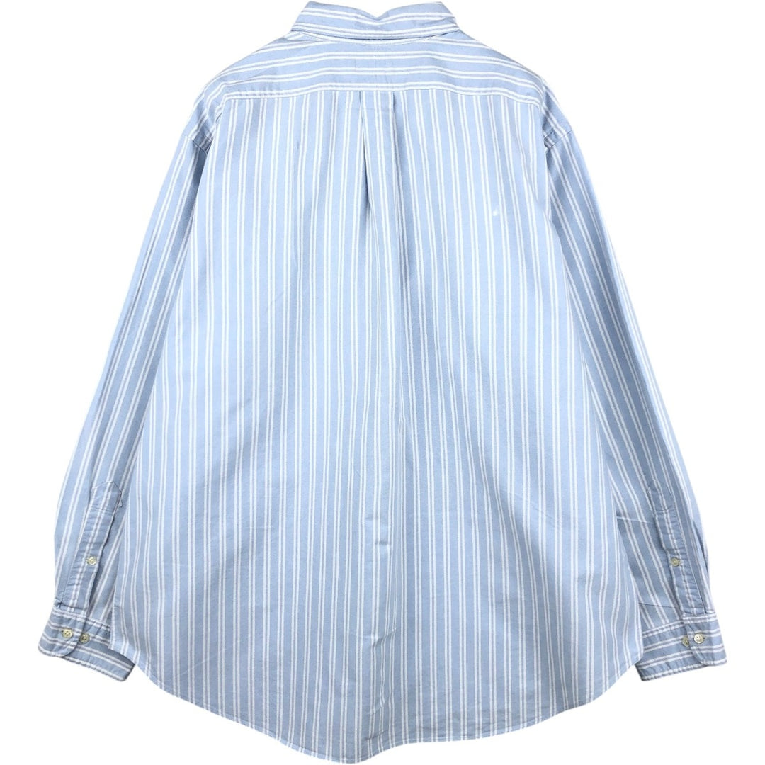 Ralph Lauren Classic Fit Long Sleeve Button Down Striped Shirt Men's XL cotton Blue type light blue Vintage Second Hand