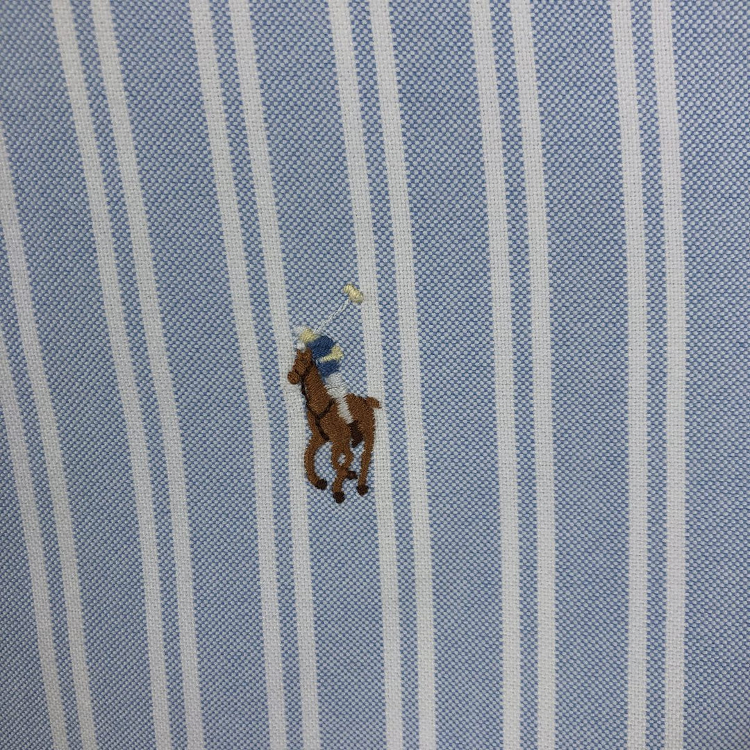 Ralph Lauren Classic Fit Long Sleeve Button Down Striped Shirt Men's XL cotton Blue type light blue Vintage Second Hand