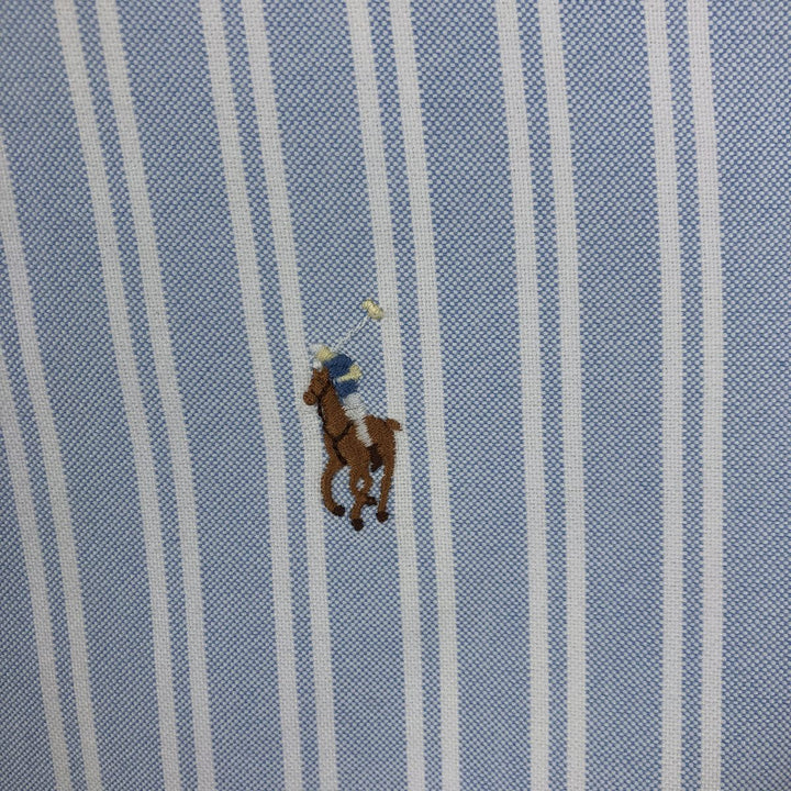Ralph Lauren Classic Fit Long Sleeve Button Down Striped Shirt Men's XL cotton Blue type light blue Vintage Second Hand