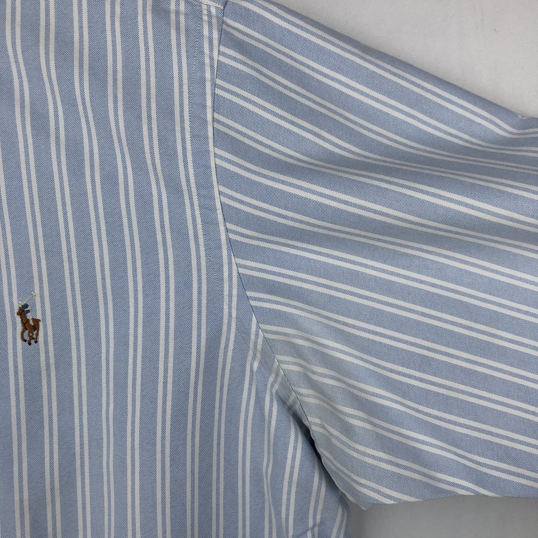 Ralph Lauren Classic Fit Long Sleeve Button Down Striped Shirt Men's XL cotton Blue type light blue Vintage Second Hand