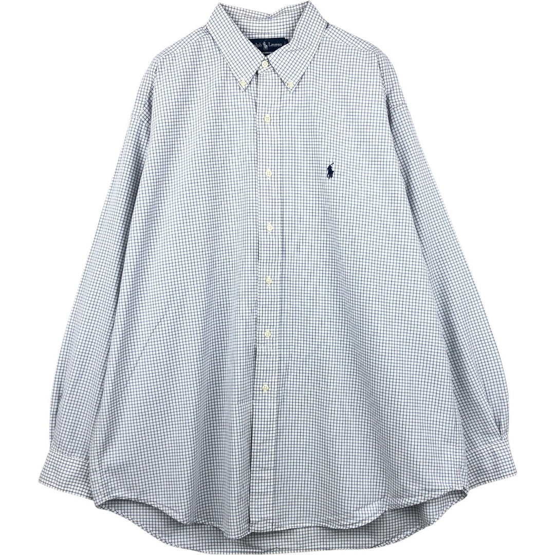 Ralph Lauren BLAKE long sleeve button down check shirt, men's XL size cotton purple type Vintage Second Hand