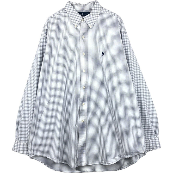 Ralph Lauren BLAKE long sleeve button down check shirt, men's XL size cotton purple type Vintage Second Hand