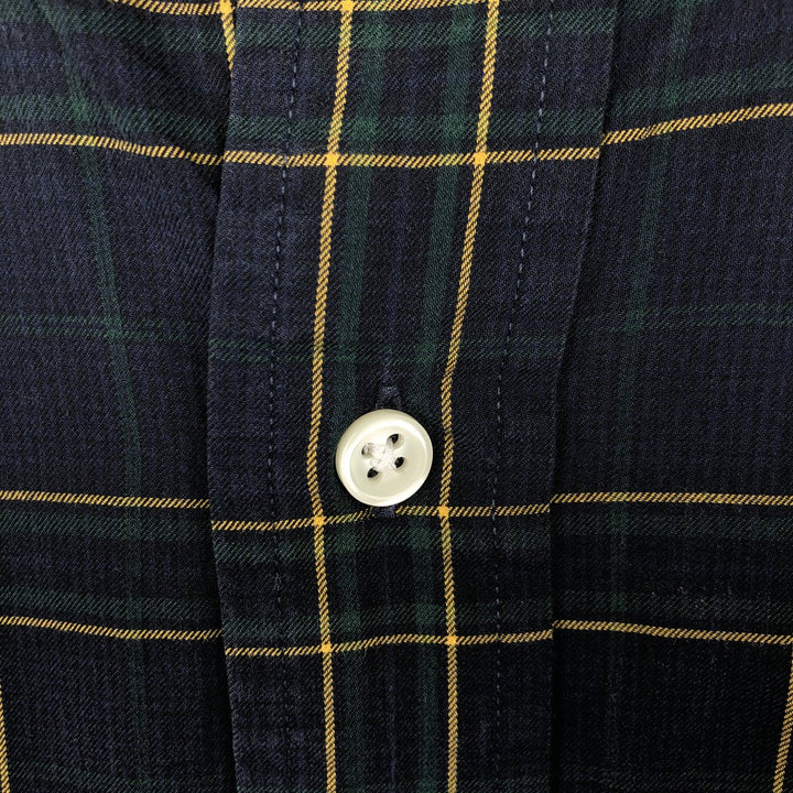 Ralph Lauren Classic Fit Long Sleeve Button Down Check Shirt Men's XL cotton navy blue type Vintage Second Hand