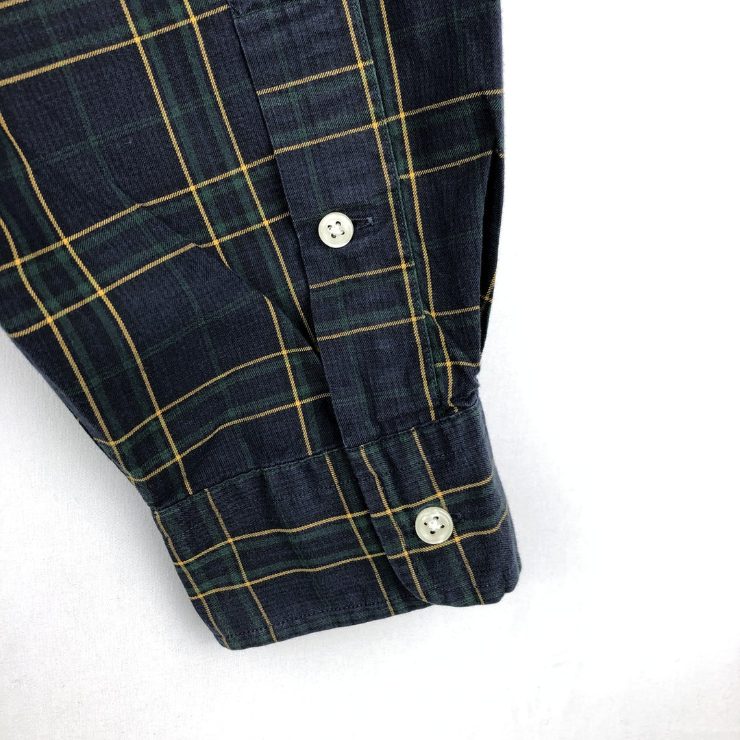 Ralph Lauren Classic Fit Long Sleeve Button Down Check Shirt Men's XL cotton navy blue type Vintage Second Hand