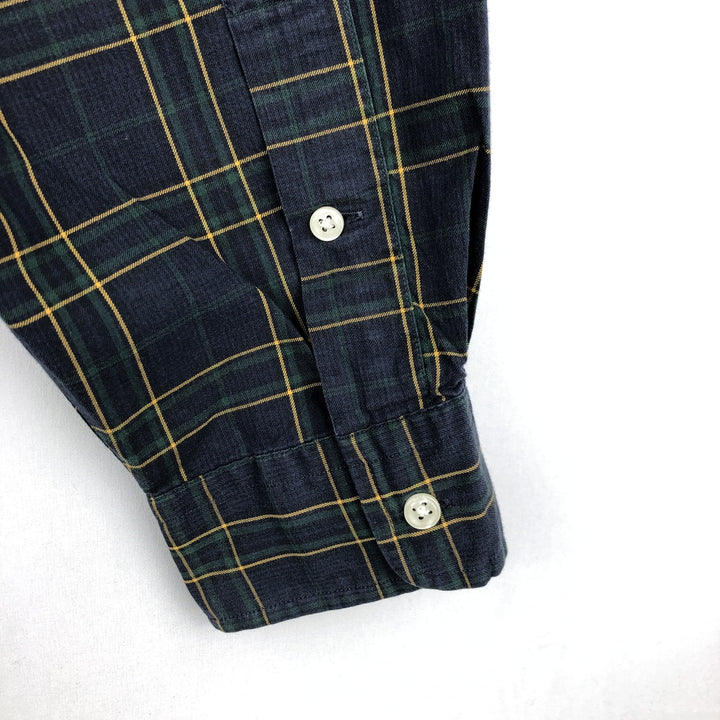Ralph Lauren Classic Fit Long Sleeve Button Down Check Shirt Men's XL cotton navy blue type Vintage Second Hand