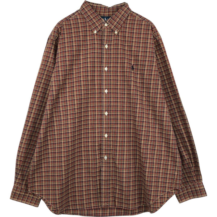 Ralph Lauren Classic Fit Long Sleeve Button Down Check Shirt Men's XL cotton red type Vintage Second Hand