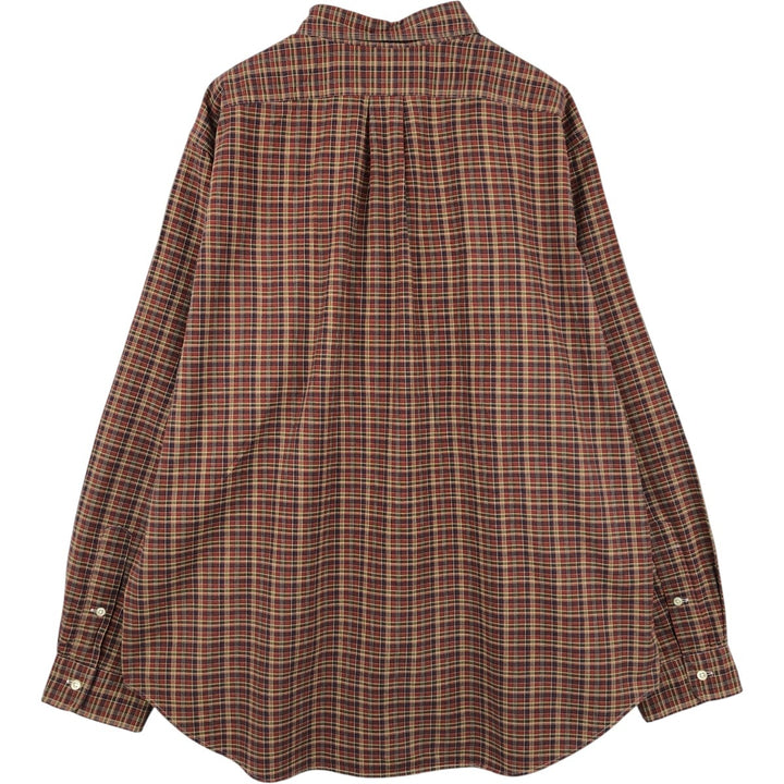 Ralph Lauren Classic Fit Long Sleeve Button Down Check Shirt Men's XL cotton red type Vintage Second Hand