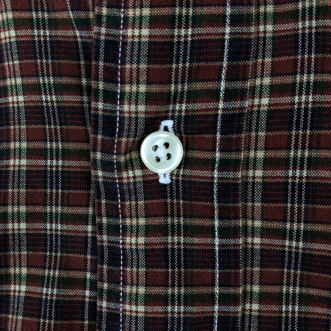 Ralph Lauren Classic Fit Long Sleeve Button Down Check Shirt Men's XL cotton red type Vintage Second Hand