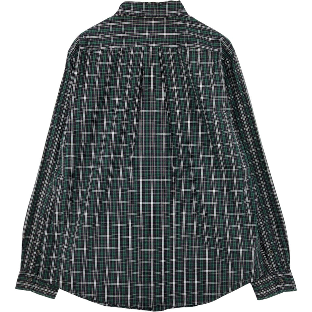 Ralph Lauren CUSTOM FIT long sleeve button down check shirt men's XL size cotton green type Vintage Second Hand