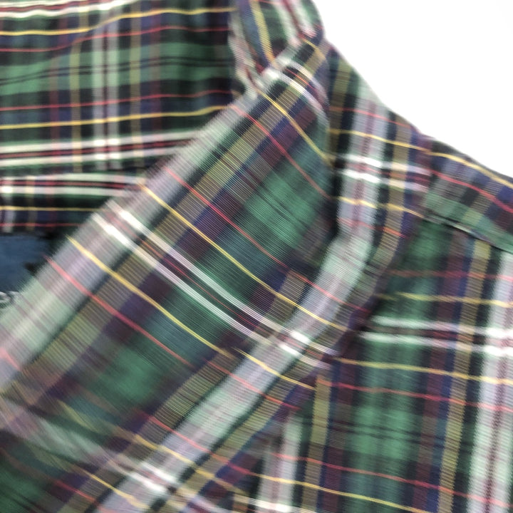Ralph Lauren CUSTOM FIT long sleeve button down check shirt men's XL size cotton green type Vintage Second Hand