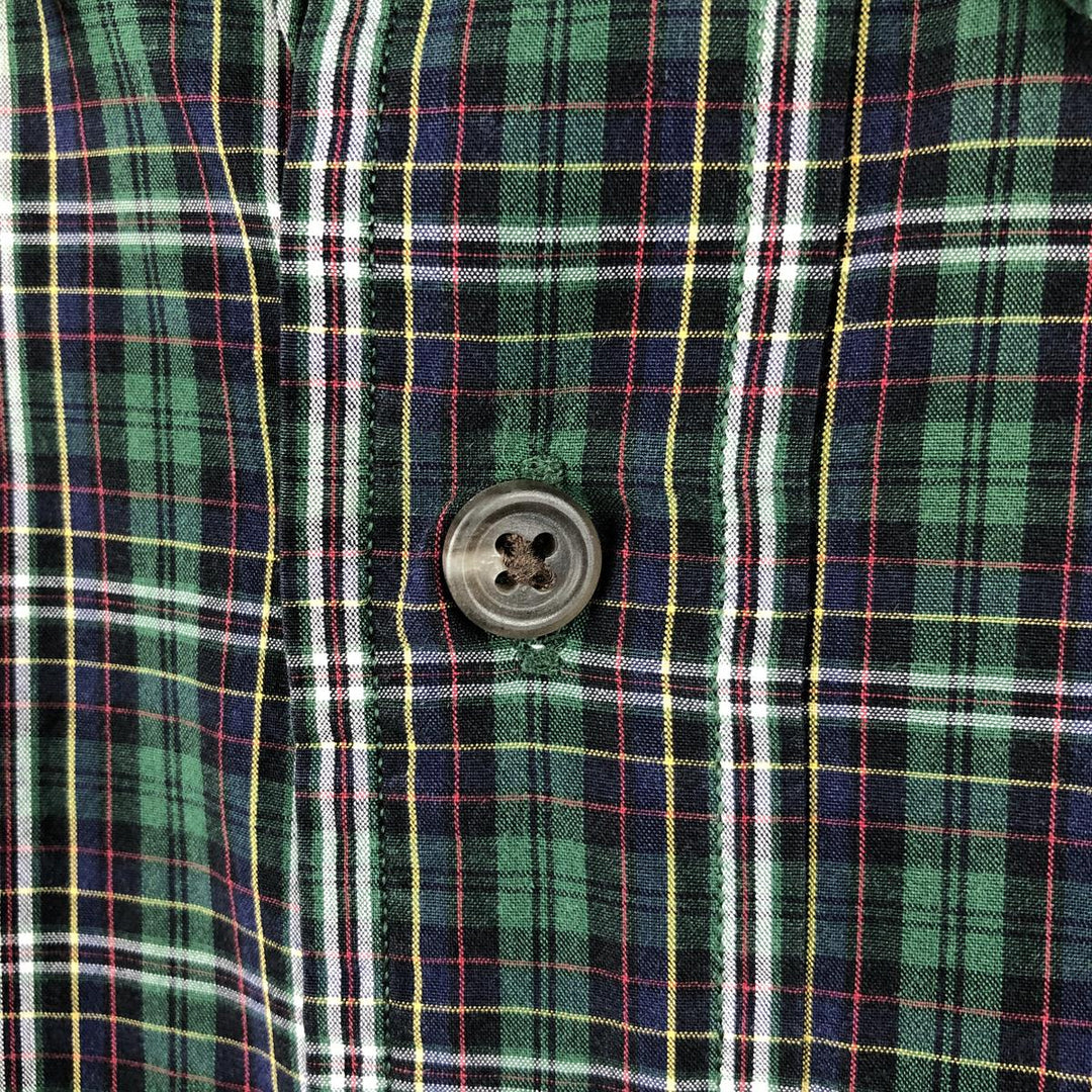 Ralph Lauren CUSTOM FIT long sleeve button down check shirt men's XL size cotton green type Vintage Second Hand