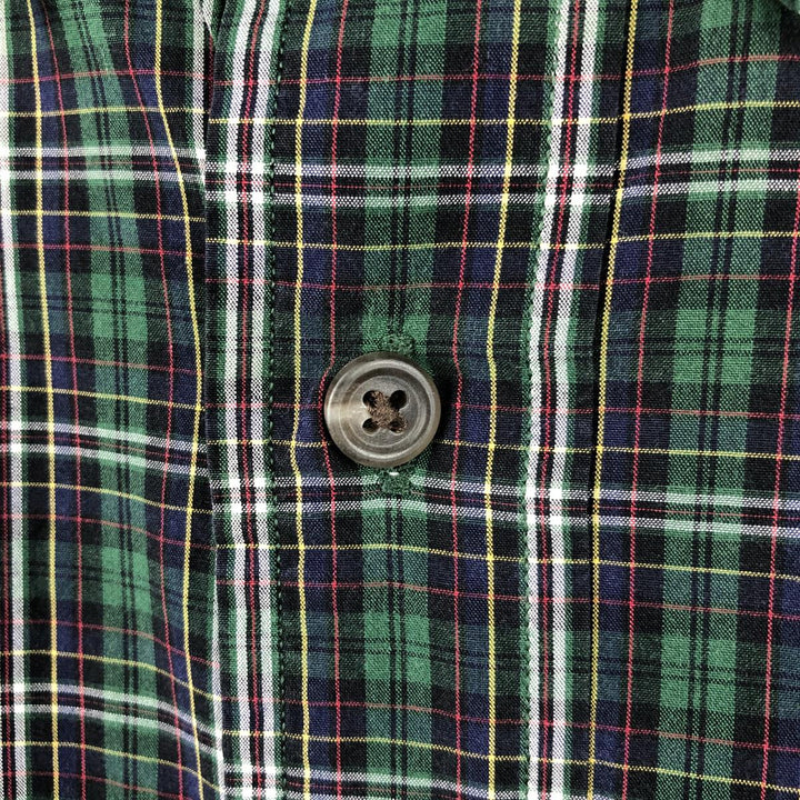 Ralph Lauren CUSTOM FIT long sleeve button down check shirt men's XL size cotton green type Vintage Second Hand