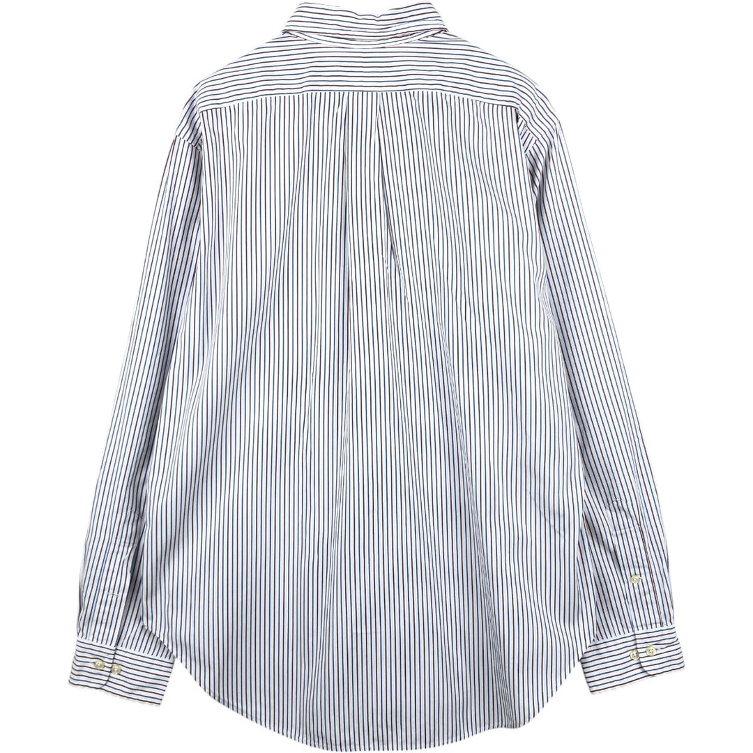 Ralph Lauren Classic Fit Multi-Stripe Long Sleeve Button-Down Striped Shirt, Men's XL cotton wine-red Vintage Second Hand